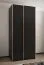 Kleiderschrank / Schiebetürenschrank | 6 Fächer | 2 Kleiderstangen | 2450,5 x 120 x 64 cm | 6 Einlegeböden | Soft-Close | Farbe: Schwarz |2 Schiebetüren