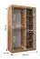 Schiebetürenschrank / Kleiderschrank Aletschhorn 07, Farbe: Schwarz, fünf Fächer, eine Spiegeltür, 1,2 Meter breit, zwei Kleiderstangen, Aluminiumschienen
