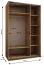 Kleiderschrank / Schiebetürenschrank | Spiegel | 245,5 x 150 x 64 cm | Soft-Close | Farbe: Schwarz | 2 Kleiderstangen | 2 Schiebetüren | 6 Fächer