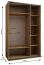 Kleiderschrank / Schiebetürenschrank | Spiegel | 245,5 x 150 x 64 cm | Soft-Close | 2 Schiebetüren | 2 Kleiderstangen | 6 Fächer | Farbe: Schwarz
