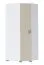 Drehtürenschrank / Eckkleiderschrank 15, Farbe: Weiß / Creme - Abmessungen: 198 x 86 x 86 cm (H x B x T)