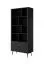Modernes Regal / Bücherregal mit zwei Schubladen Sloughia 08, Farbe: Schwarz, Maße: 193 x 88 x 38 cm, modernes und einfaches Design, ABS-Kantenschutz