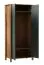 Kleiderschrank Braianik 28, Eiche Wotan / Grün, 200 x 90 x 53 cm mit 1 Kleiderstange, 2 Türen, 2 Einlegeböden, 2 Fächer, Füße: 36 mm dick, ABS