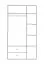Schlichter Schrank Niel 02, Farbe: Eiche / Anthrazit - Abmessungen: 195 x 90 x 50 cm (H x B x T)