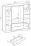 Kleiderschrank mit Spiegel Leeds 34, Kaschmir mit schwarzen Lamellen, 200 x 206 x 51 cm, 4 Türen, 2 Schubladen, 1 Kleiderstange, 10 Fächer