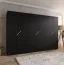 Drehtürenschrank | Farbe: Schwarz | 6 Türen | 3 Kleiderstangen | ABS-Kanten | Griffe: Gold | Maße: 300 x 52 x 202 cm | Soft-Close-Funktion | 3 Fächer