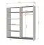 Kleiderschrank / Schiebetürenschrank mit Spiegel | Weiß / Schwarz | Cuillin 04 | 218 x 183 x 61 cm | 2 Türen | 6 Fächer | viel Platz | 2-farbig