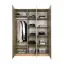 Moderner Kleiderschrank Sampont 01, Mintgrün / Eiche dunkel, 195 x 145 x 52 cm, mit 12 Fächern und 1 Kleiderstange, ABS-Kanten, robust und langlebig