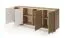 Kommode | Farbe: Bolivar Natur / Cappuccino | 3 Drehtüren | 8 Fächer | Push-to-open Funktion | inkl. LED-Beleuchtung | 204 x 40 x 85 cm | Sideboard