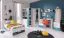 Jugendzimmer Kinderzimmer Komplett - Set B "Aalst", 6-teilig, Eiche / Weiß / Blau