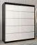 Schiebetürenschrank / Kleiderschrank Jan 04A, Farbe: Schwarz / Weiß matt - Abmessungen: 200 x 180 x 62 cm ( H x B x T)