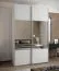Kleiderschrank / Schiebetürenschrank | Farbe: Weiß | 245,5 x 140 x 64 cm | 2 Kleiderstangen | 6 Fächer | 2 Schiebetüren | Soft-Close-Funktion | Spiegel