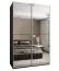 Kleiderschrank / Schiebetürenschrank | Spiegel | 245,5 x 150 x 64 cm | Soft-Close | Farbe: Schwarz | 2 Kleiderstangen | 2 Schiebetüren | 6 Fächer