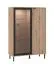 Vitrine mit sieben Fächer Zvesdara 05, eine Glastür, modernes Design Farbe: Eiche Artisan / Schwarz, Maße: 137,5 x 93 x 40 cm, Griffe: Metall