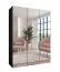 Schlafzimmerschrank mit Spiegel | Farbe: Schwarz | Soft-Close-Funktion | Griffe: Kaschmir | Maße: 150 x 52 x 202 cm | 2 Fächer | Kleiderschrank | ABS | 2 Kleiderstangen