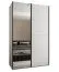 Kleiderschrank / Schiebetürenschrank | 2 Schiebetüren | 11 Fächer | 245,5 x 160 x 64 cm | Spiegel | Soft-Close | 2 Kleiderstangen | Farbe: Weiß