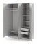 3-türiger Kleiderschrank | Farbe: Platingrau |mit 2 Schubladen | 1 Kleiderstange | 150 x 61 x 210 cm | 6 Einlegeböden | ABS-Kanten | Edegem 02