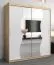Schiebetürenschrank / Kleiderschrank Robinyera 04 mit Spiegel, Farbe: Eiche Sonoma / Weiß matt - Abmessungen: 200 x 180 x 62 cm ( H x B x T)