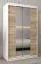 Schiebetürenschrank / Kleiderschrank Jan 02D mit Spiegel, Farbe: Weiß matt / Eiche Sonoma - Abmessungen: 200 x 120 x 62 cm (H x B x T)