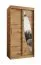 Schiebetürenschrank Jorasses 01, eine Spiegeltür, 1 Meter breit, Farbe: Eiche Artisan, fünf Fächer, Aluminiumschienen, Kleiderschrank, Schlafzimmer