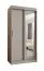 Kleiderschrank / Schiebetürenschrank Aletschhorn 04, Farbe: Kaschmir, 1 Meter breit, fünf Fächer, eine Spiegeltür, zwei Kleiderstangen, Aluminiumschienen