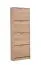 Hoher Schuhschrank Veliko 04, Farbe: Eiche Sonoma, vier Kipptüren, ABS-Kanten, schmaler Schuhschrank, Maße: 155,5 x 58 x 18 cm, für den Vorraum