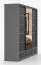 Kleiderschrank / Schiebetürenschrank 2,5 Meter breit | Lusatian 38 | Schwarz / Grau | mit Spiegel | 7 Fächer | 4 Schubladen | 3 Türen | 218 x 250 x 61