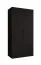 Drehtürenschrank / Kleiderschrank mit zwei Türen Korab 06, Farbe: Schwarz, 1 Meter breit, Griffe: Schwarz, eine Kleiderstange, Soft-Close-Funktion