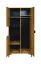 Schrank mit geriffelter Front Calmuco 01, Farbe: Eiche Craft Gold / Schwarz, Maße: 190 x 86 x 55 cm, Füße und Griffe: Metall, sechs Fächer, hochwertig verarbeitet