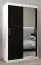 120 cm breiter Kleiderschrank mit 5 Fächern und 2 Türen | Farbe: Weiß / Schwarz Abbildung