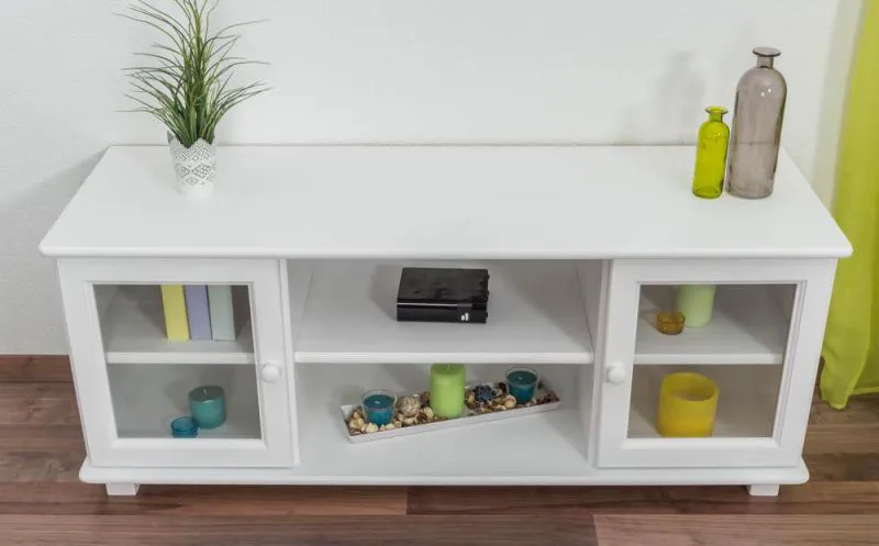 TV-Unterschrank Massivholz Farbe: Weiß 55x136x47 cm  Abbildung