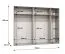 Schlafzimmerschrank mit Spiegel | Farbe: Schwarz | Kleiderschrank | Griffe: Kaschmir | 3 Fächer | 3 Kleiderstangen | Maße: 250 x 52 x 202 cm | ABS-Kanten | Soft-Close-Funktion