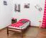Einfaches Jugendbett / Kinderbett "Easy Premium Line" K1/1n, Buchenholz massiv, Dunkelbraun - Matratzenmaße 90 x 200 cm, elegant