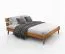 Schlafzimmer - Set J Engordany | 5-teilig | Farbe: Eiche Rustikal | Buche Vollholz massiv | lackiert | 2 Nachtkommode | 1 Doppelbett mit stabiler Kopfstütze | 1 Kommode | 1 Kleiderschrank