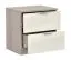 Nachtkommode Sabadell 22, Farbe: Eiche / Beige Hochglanz - 47 x 45 x 38 cm (H x B x T)