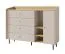 Zweifarbige Kommode Sampont 07, Beige / Eiche hell, 115 x 155 x 42 cm, mit 6 Fächern und 4 Schubladen, ABS-Kanten, einfache und rasche Montage