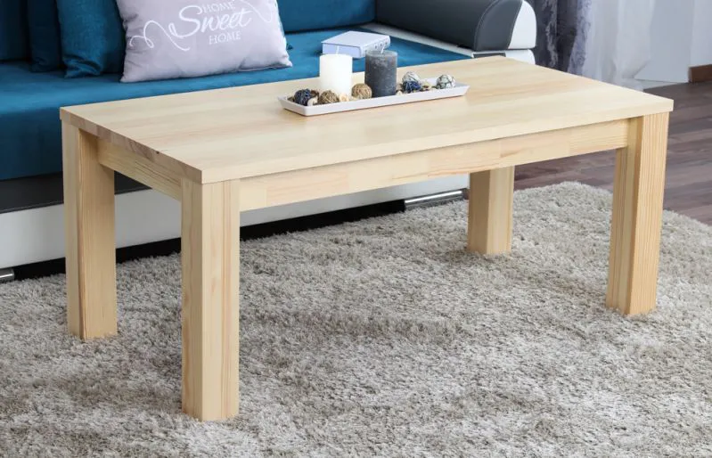 Couchtisch Kiefer massiv Vollholz natur Junco 483 – Abmessung: 120 x 60 x 50 cm (B x T x H)