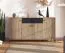 Kommode | drei Drehtüren | 1 Schublade | Farbe: Eiche Artisan / Schwarz | 6 Fächer | Maße: 170 x 40 x 90 cm | Sideboard | ABS-Kantenschutz