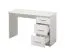 Schreibtisch Powar 02, Farbe: Weiß, drei Schubladen, Griffe: Grau, Maße: 74,5 x 121 x 50 cm, ABS-Kantenschutz, schlichtes Design, für Büro