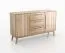 Schlafzimmer - Set E Engordany | 5-teilig | Farbe: Buche | Buche Vollholz massiv | lackiert | 2 Nachtkommode | 1 Doppelbett mit stabiler Kopfstütze | 1 Kommode | 1 Kleiderschrank
