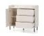 Kommode | 2 Fächer | Farbe: Beige mit Holzstruktur | schmal | 3 Schublade | Maße: 103,5 x 42 x 91 cm | 1 Tür | schlichtes Design | Beine & Griffe: Metall