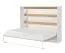 Schlafzimmer Komplett - Set F Nalut | 5-teilig | in Weiß mit schwarzen Metallgriffen | Schrankbett 140 x 200 cm mit LED-Beleuchtung | Nachtkommode | Kleiderschrank | Kommode