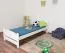 Bettrahmen für Kinder / Kinderbett 100 x 200 cm | Massivholz: Kiefer | Weiß Lackiert Abbildung