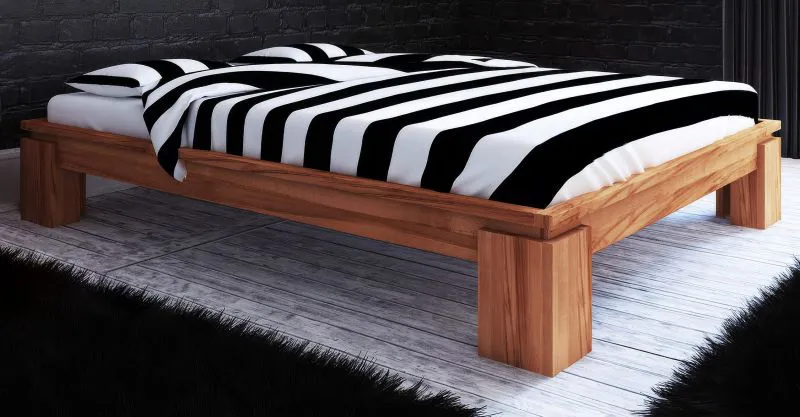 Doppelbett Tasman 03 Kernbuche massiv geölt - Liegefläche: 180 x 200 cm (B x L)