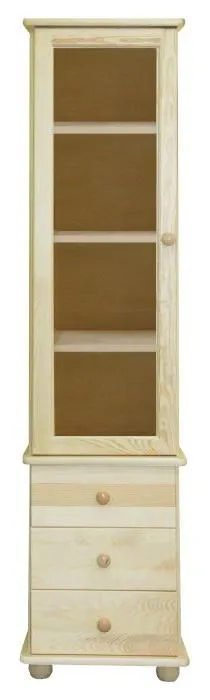 Bücherregal Bücherschrank Büchervitrine - 45 cm breit, Kiefer Holz-Massiv, Optik: Natur Abbildung