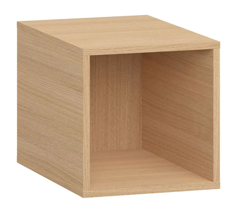 Große Box | Farbe: Eiche | Universelles Accessoire | Maße: 31,5 x 40,5 x 31,5 cm | für TV-Unterschränke oder Wandregal