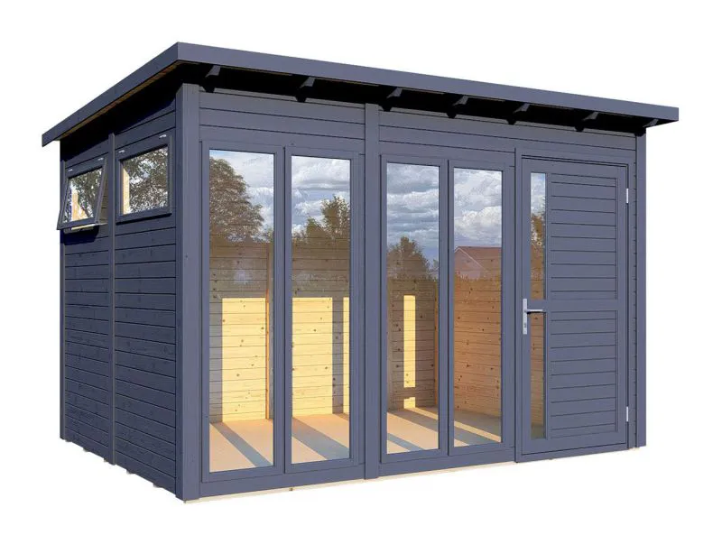 Gartenhaus 2,65 x 3,59 Meter (inkl. Dach) | Anthrazit | inkl. Fußboden Abbildung