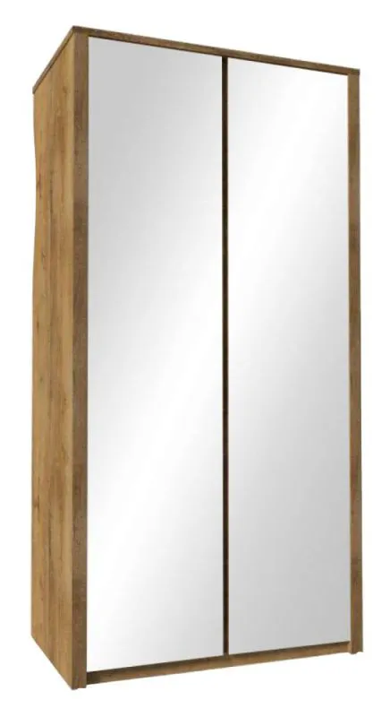 Drehtürenschrank / Kleiderschrank Selun 23, Farbe: Eiche Dunkelbraun - Abmessungen: 197 x 113 x 53 cm (H x B x T)