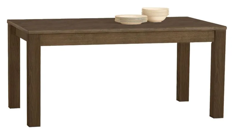 Esstisch ausziehbar Bujari 07 (eckig), Farbe: Dunkelbraun, Eiche – teilmassiv – 160 – 220 x 90 cm (B x T)
