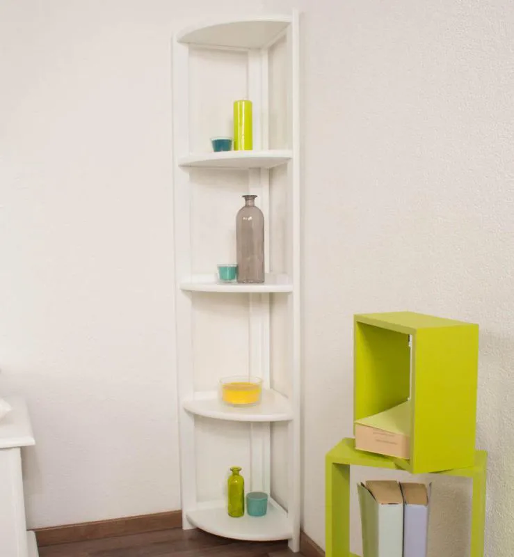 Regal - 40 cm breit, Kiefer Holz-Massiv, Farbe: Weiß Abbildung